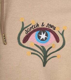 Scotch and Soda Half-zip Embroidered Artwork Beige - L,M,XL