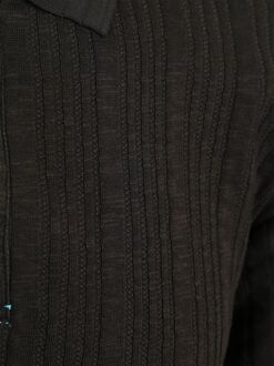 Scotch and Soda Knitted Polo Structured Zwart - L,M,XL