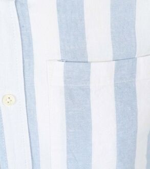 Scotch and Soda Linnen Blend Overhemd Streep Lichtblauw - M,S,XL
