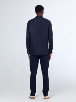 Scotch and Soda Linnen Mao Overhemd Navy Donkerblauw - L,M,S,XL,XXL