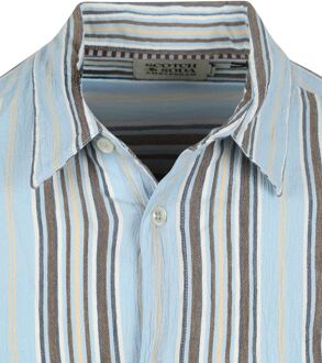 Scotch and Soda Overhemd Crinkled Stripe Lichtblauw Multicolour - M,S,XL,XXL