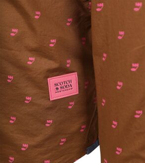 Scotch and Soda Overhemd Print Bruin - M