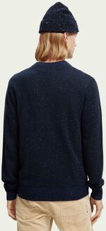 Scotch and Soda Pullover Mix Wol Gespikkeld Donkerblauw