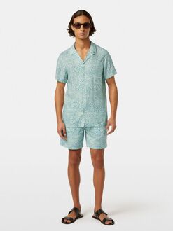 Scotch and Soda Shortsleeve Overhemd Print Lichtgroen - L,XL