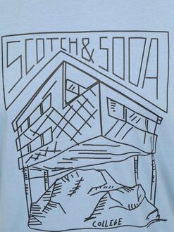 Scotch and Soda T-shirt Print Blauw - S,XXL