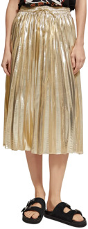 Scotch & Soda 177306 pleated shiny high-rise maxi skirt Geel - XS