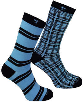 Scotch & Soda 2-Pack Heren Blauw Gestreepte Sokken Navy