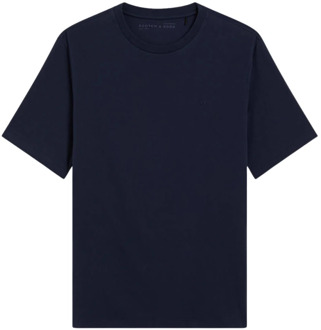 Scotch & Soda Core Logo T-shirt Korte Mouw Scotch & Soda , Blue , Heren - Xl,M