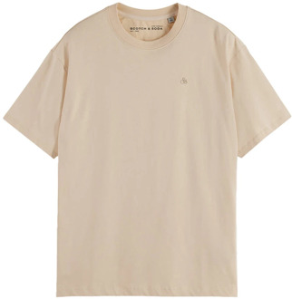 Scotch & Soda Essentieel Logo T-shirt voor Mannen Scotch & Soda , Beige , Heren - Xl,L,S