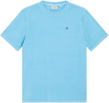 Scotch & Soda Garment Dye Logo Crew Shirt Heren blauw - XL