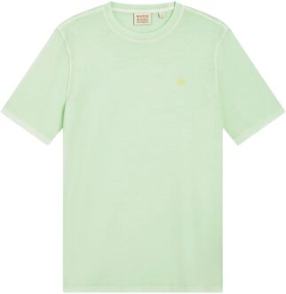 Scotch & Soda Garment Dye Logo Crew Shirt Heren groen