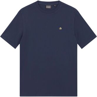 Scotch & Soda Garment Dye Logo Crew Shirt Heren navy - M