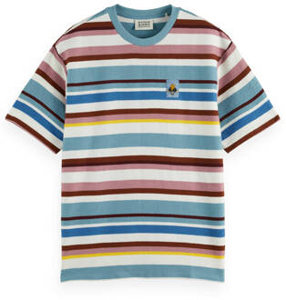 Scotch & Soda Gestructureerde Gestreepte Relaxte Fit T-shirt Scotch & Soda , Multicolor , Heren