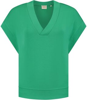 Scotch & Soda Groene V-hals Mouwloze Modal Sweatshirt Scotch & Soda , Green , Dames - L,S,Xs