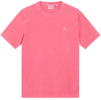 Scotch & Soda Logo Crew T-shirt Scotch & Soda , Pink , Heren - 2Xl,Xl,L,M,S