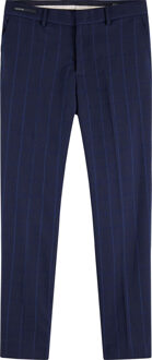 Scotch & Soda Mott slim fit pantalon met ruitdessin Donkerblauw - W33/L32