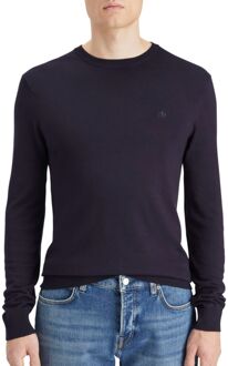 Scotch & Soda Navy Viscose Crewneck Pullover Sweater Scotch & Soda , Blue , Heren - L,M,S