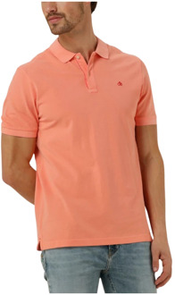 Scotch & Soda Organisch Katoenen Polo Shirt Scotch & Soda , Orange , Heren - M