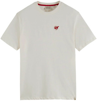 Scotch & Soda Peace Bird Tie-Dye Korte Mouw T-shirt Scotch & Soda , White , Heren - L,M,S