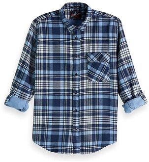 Scotch & Soda REGULAR FIT Brushed check shirt wit Donkerblauw - M