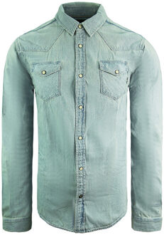 Scotch & Soda Regular Fit Heren Denim Overhemd Lichtblauw