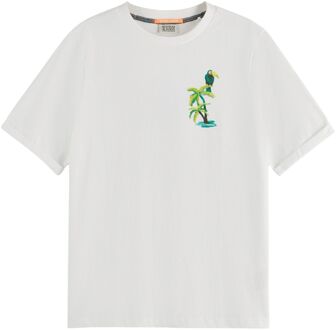 Scotch & Soda Relaxed Fit Graphic Shirt Dames wit - groen - blauw - geel - roze - XL