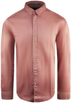 Scotch & Soda Slim Lange Mouw Effen Roze Heren Overhemd Van Katoen