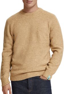 Scotch & Soda Softy-Knit Melange Trui Heren bruin