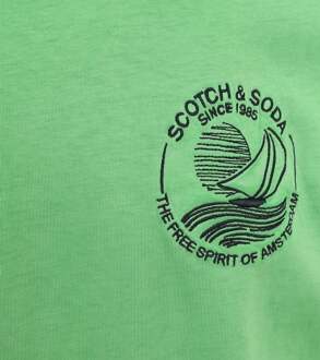 Scotch & Soda T-Shirt Logo Groen - M