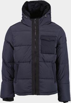 Scotch & Soda Winterjack zwart hooded puffa jacket 174383/0008 Blauw - L