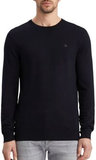 Scotch & Soda Zwarte Viscose Crewneck Pullover Sweater Scotch & Soda , Black , Heren - M