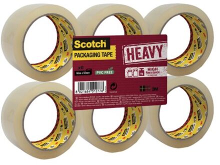 Scotch Verpakkingstape Scotch Heavy 50mmx66m transparant 6 rollen