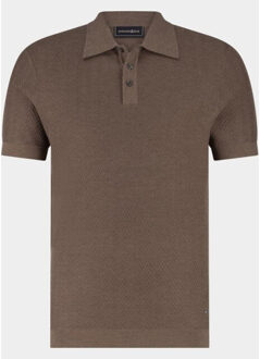 Scotland blue polo heren keane knitted polo ss spe26106ke39sb/2002 Bruin - XL