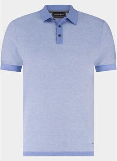 Scotland blue polo heren wren knitted polo ss spe26106wr38sb/4003 - maat L Blauw