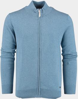 Scotland blue vest danx full zip flat knit 24105da20sb/267 dark denim Blauw - XXL