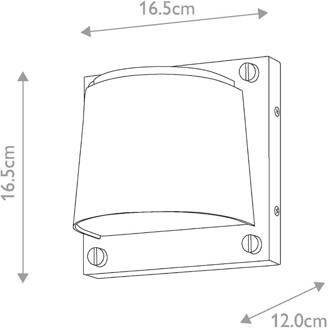 Scout buitenwandlamp, zwart, IP44, 16,5 cm x 16,5 cm