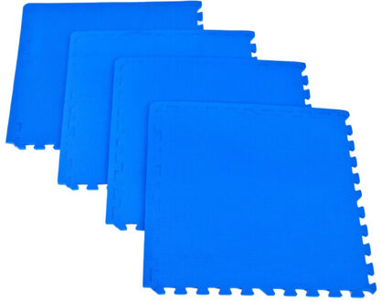 Scrab vlakke puzzelmat (set van 5) Blauw - One size
