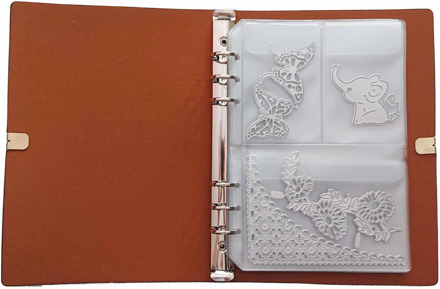 Scrapbooking Cutting Dies Organizer Stencil Stamps Collection Album Storage Book PU Leather Cover PVC Inner Sheets and Pocket