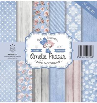 Scrapbooking Sets Van 6, 7 En 8 Papers Amelie Prager JEANS BACKGROUND