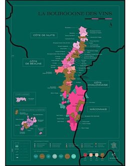 Scratch Map - Bourgogne - Carte du vin | Wijnkaart | 50 x 70 cm | 1020 Dégustations
