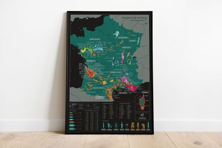 Scratch Map - France - Carte du vin ENG | Wijnkaart | 50 x 70 cm | 1020 Dégustations