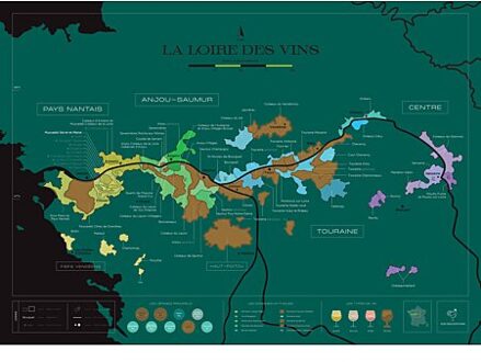 Scratch Map - Loire - Carte du vin | Wijnkaart | 70 x 50 cm | 1020 Dégustations