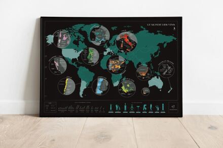 Scratch Map - Monde - Wereld Carte du vin | Wijnkaart | 70x 50 cm | 1020 Dégustations