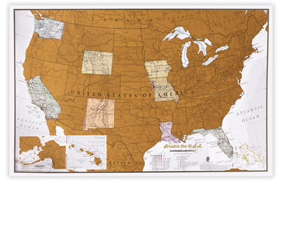 Scratch Map USA - Verenigde Staten Travel Edition 43.2 x 27,9 cm | Maps International