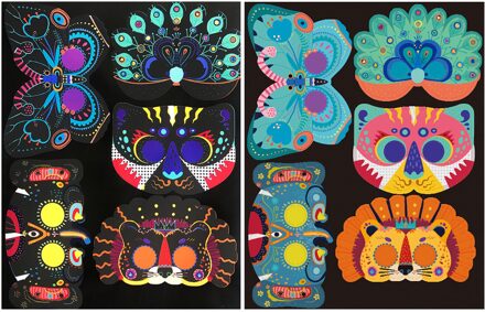 Scratch Off Poster Fun Dier Patroon Poster Educatief Kinderen Masker Speelgoed Thuis Wanddecoratie