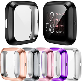 Screen Protector Soft Cover for Fitbit Versa 3 2 1/ Sense Watch Case Lightweight Tpu Bumper Scratch-resistant Shell Accessories