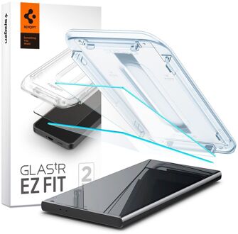 Screenprotector geschikt voor Samsung Galaxy S24 Ultra - Tempered Glas met Montage 2 stuks - Transparant