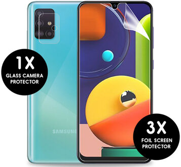 Screenprotector Samsung Galaxy A51 Folie - 3 Pack + 1 Camera Protector Glas