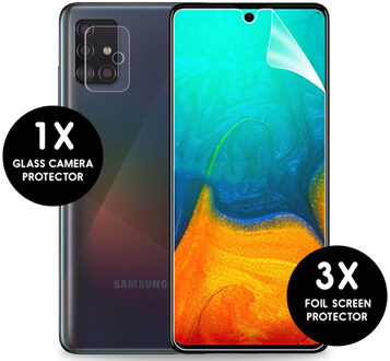 Screenprotector Samsung Galaxy A71 Folie - 3 Pack + 1 Camera Protector Glas