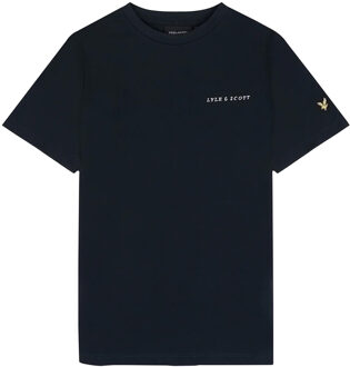 Script Embroidered Casual T-shirt Jongens 134-140 Donkerblauw